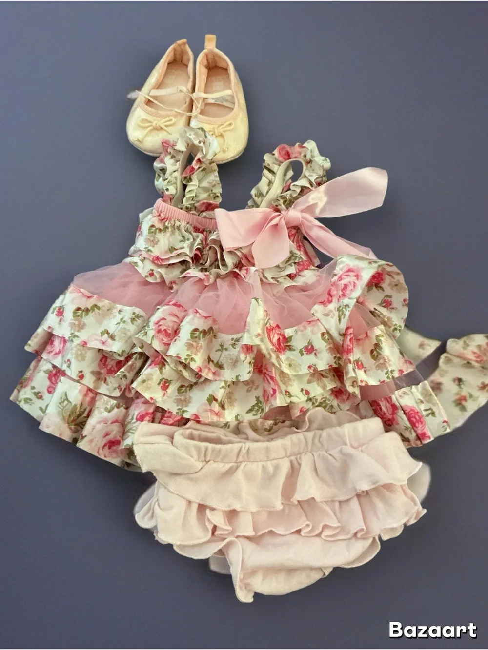 Infant Girls Springtime Dress & Bloomers Set 1134